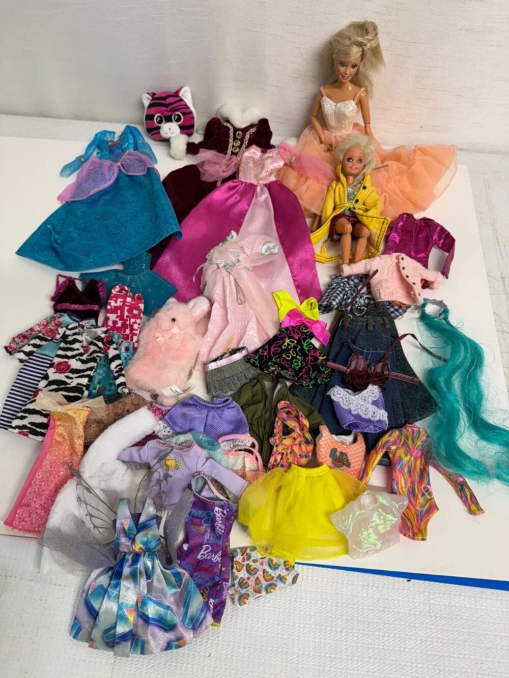 Vtg. Barbie Clothes Lot -2 dolls and more
